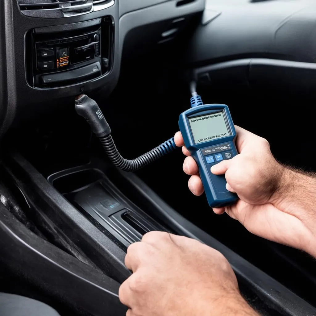 Mechanic using OBD-II Scanner